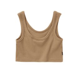 Mystic Glow Crop Tank Women slate brown