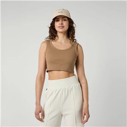 Mystic Glow Crop Tank Women slate brown
