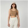 Mystic Glow Crop Tank Women slate brown