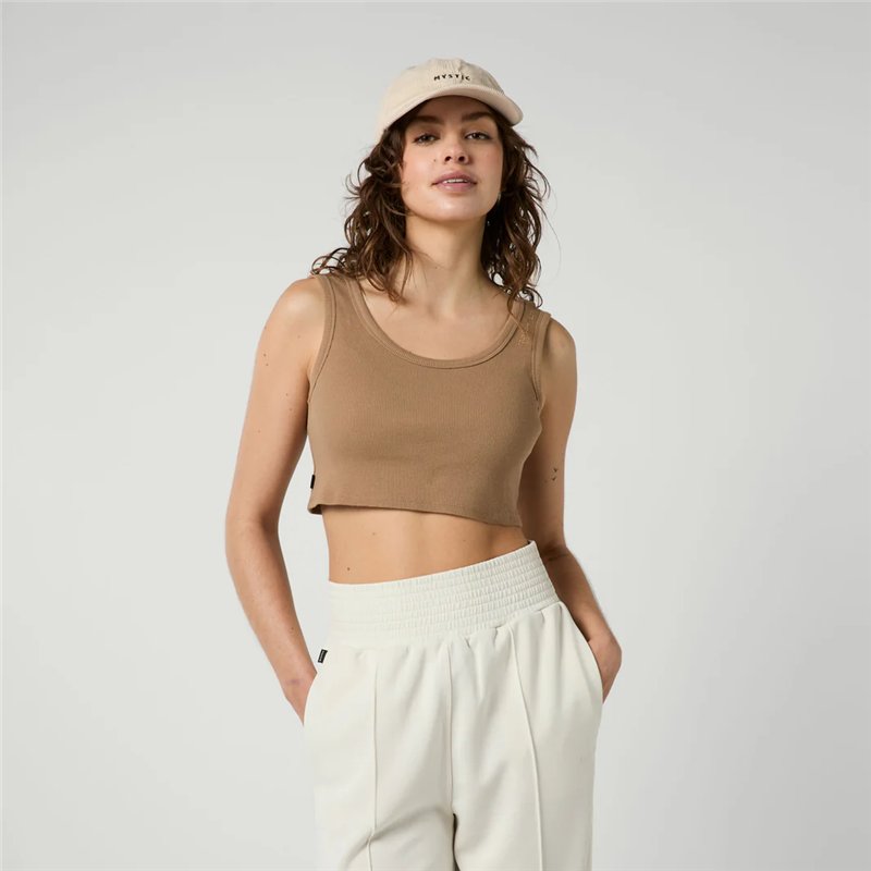 Mystic Glow Crop Tank Women slate brown