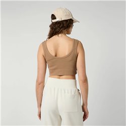 Mystic Glow Crop Tank Women slate brown