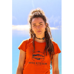 Swiss Kitesurf Spot Tee woman rusty red