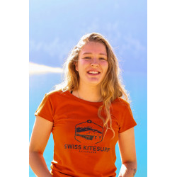 Swiss Kitesurf Spot Tee woman rusty red
