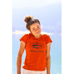 Swiss Kitesurf Spot Tee woman rusty red